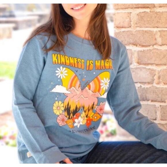 Simply Southern Tops - Simply Southern Kindness is Magic Light Blue Graphic Thermal - S